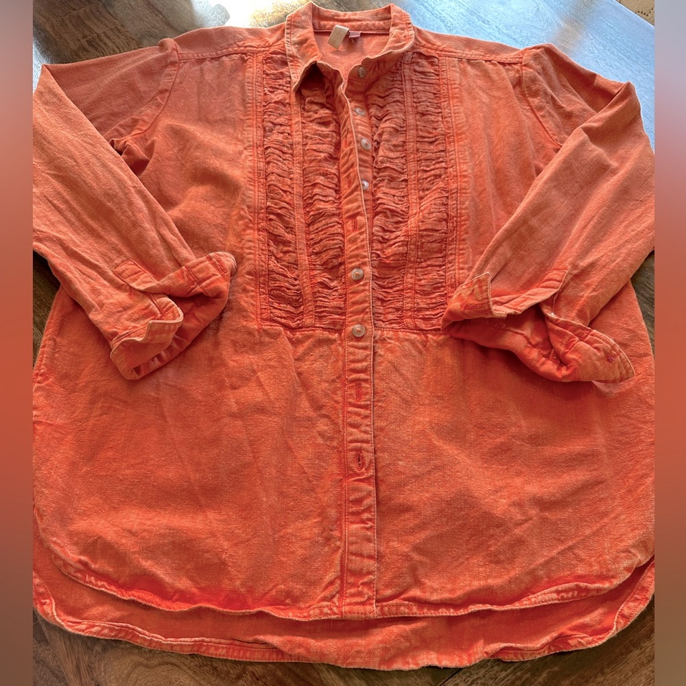 Pilcro faded orange blouse sz small